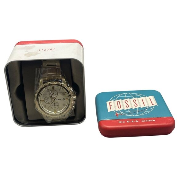 Fossil Men's Dean 45mm Quartz Chronograph Watch FS4867IE & tin 2022 READ NEW - Picture 1 of 7